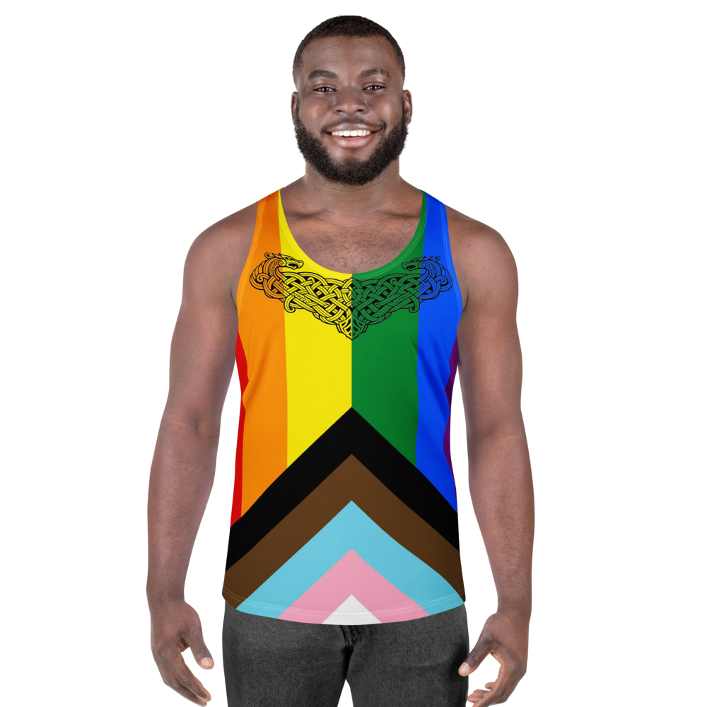Warrior tattoo Progress pride flag Tank Top